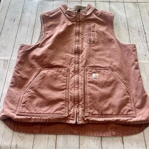 Carhartt Women's Sandstone Mock-Neck Vest Sz XXL Color Vintage Rose